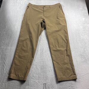 Lululemon Mens Commission Pant‎ Slim 36 Khaki Olive Brown LM5AO5S.02 Trousers